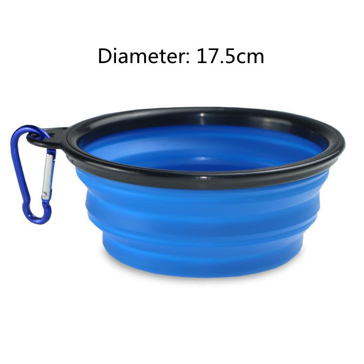 Folded silicone pet bowl