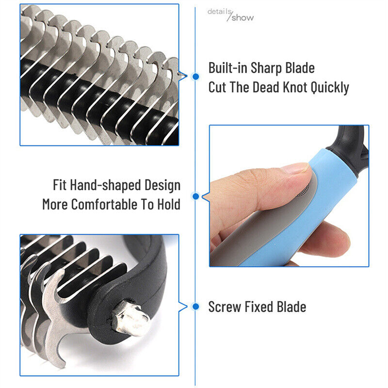 Pet double sided grooming brush comb