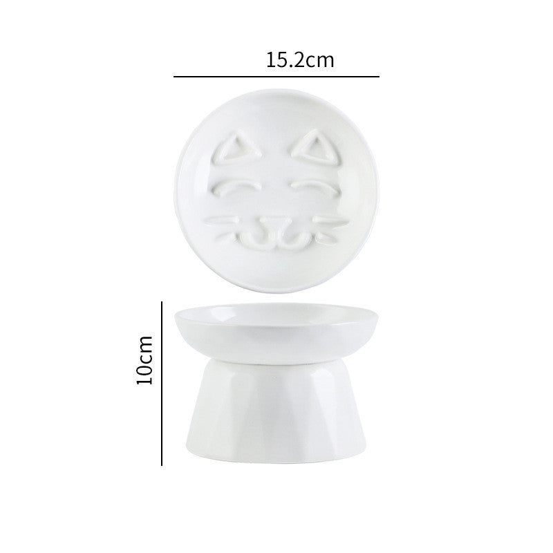 Elevated cat bowl feeder that protects spine