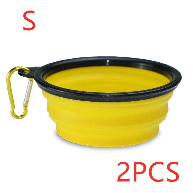 Folded silicone pet bowl