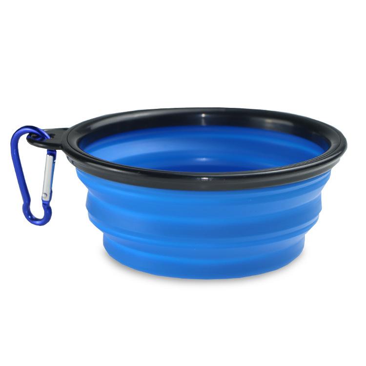 Folded silicone pet bowl