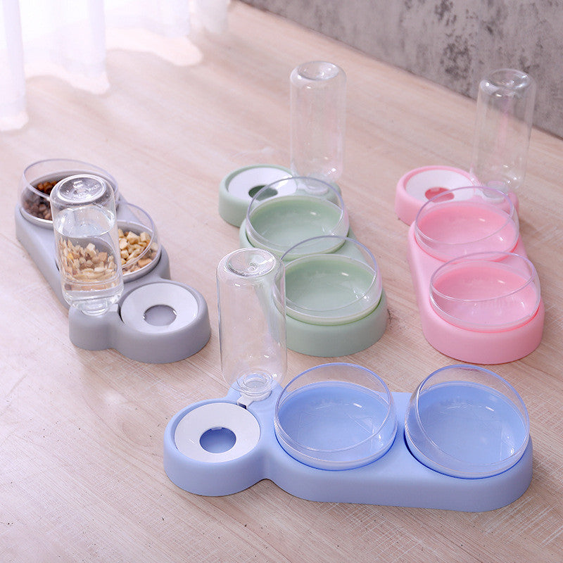 Pet Automatic Feeder Food Bowl With Water Fountain