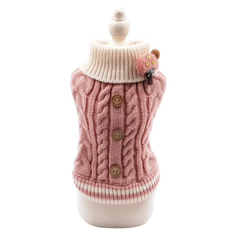 Classic Knitted Warm Pet Sweater Clothing For Small Dogs And Cats