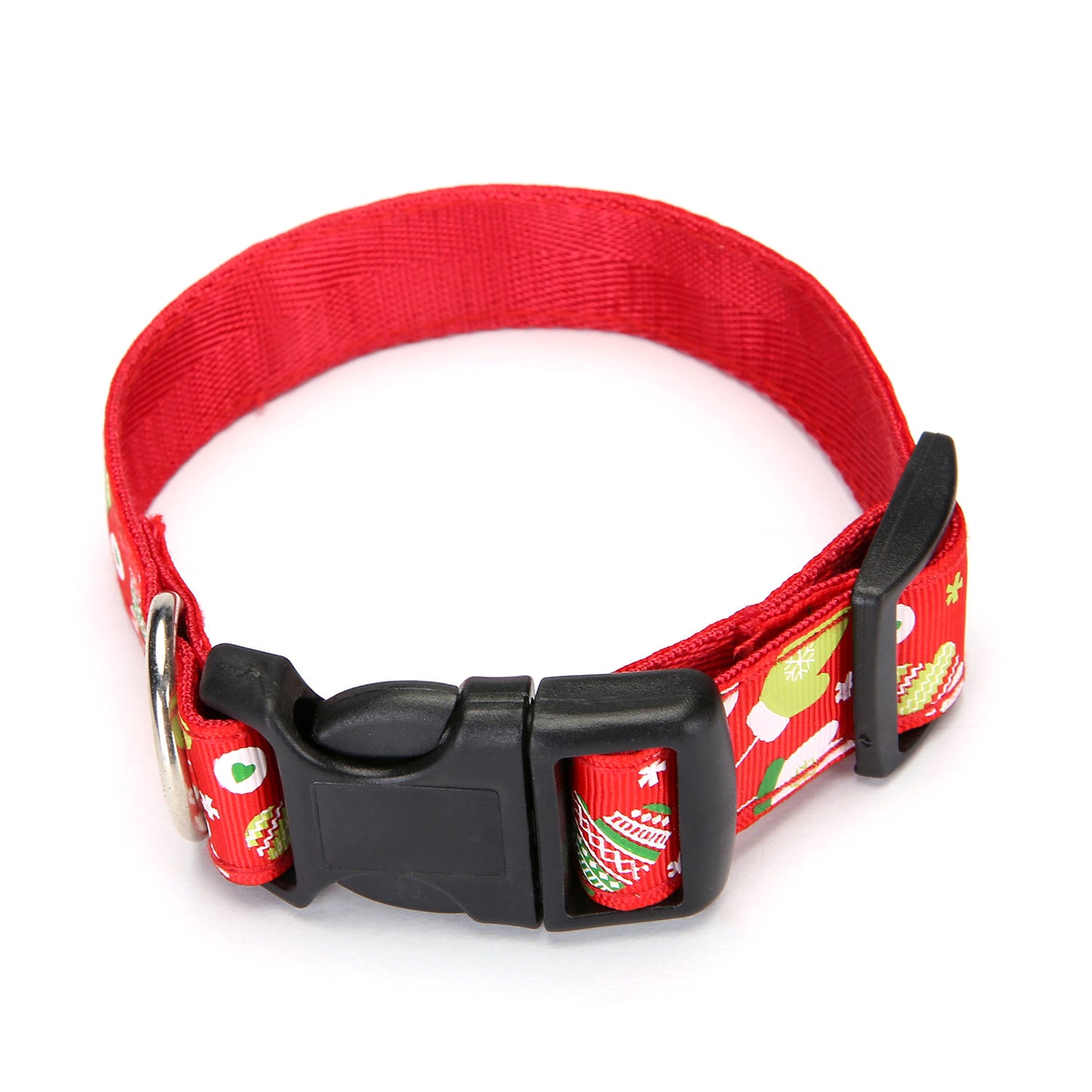 Red & Green Adjustable Christmas Collar for Dogs and Cats