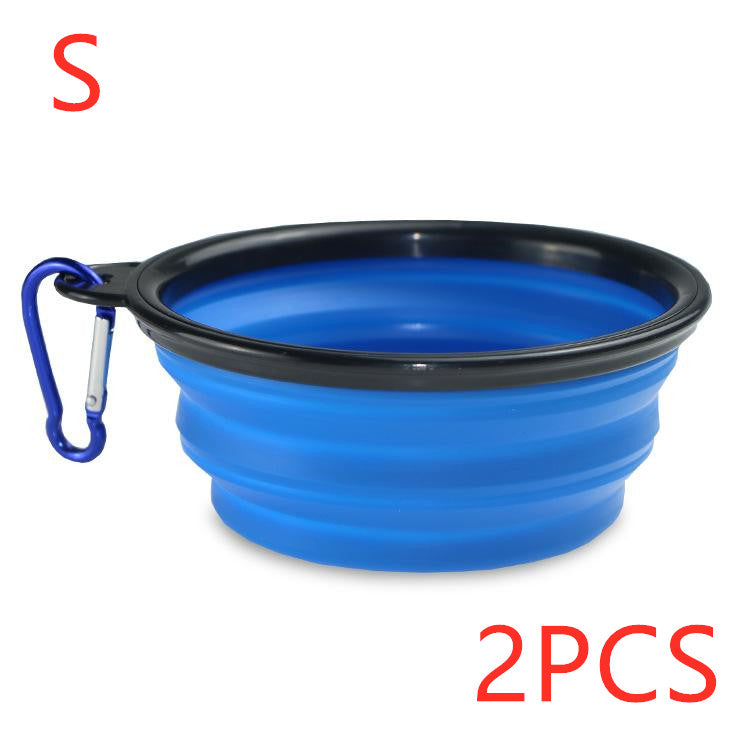 Folded silicone pet bowl