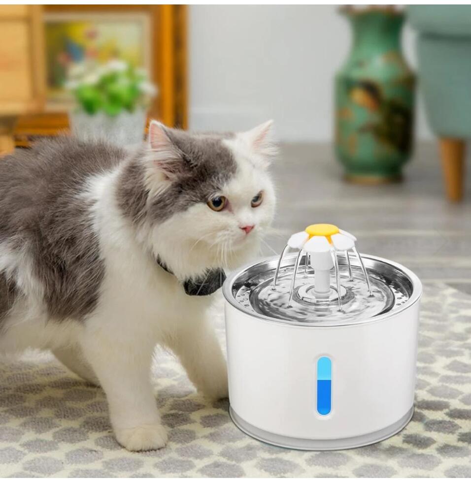 Automatic Cat Water Fountain With LED Lighting