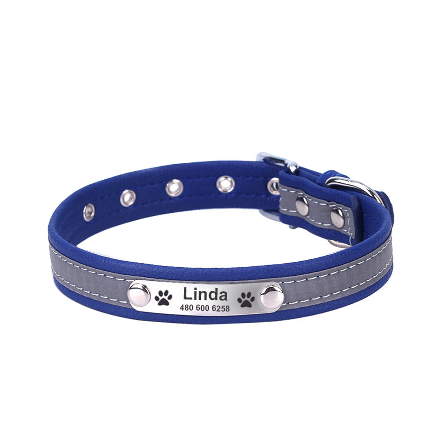 Reflective Lettering Microfiber Soft Cat Dog Collar