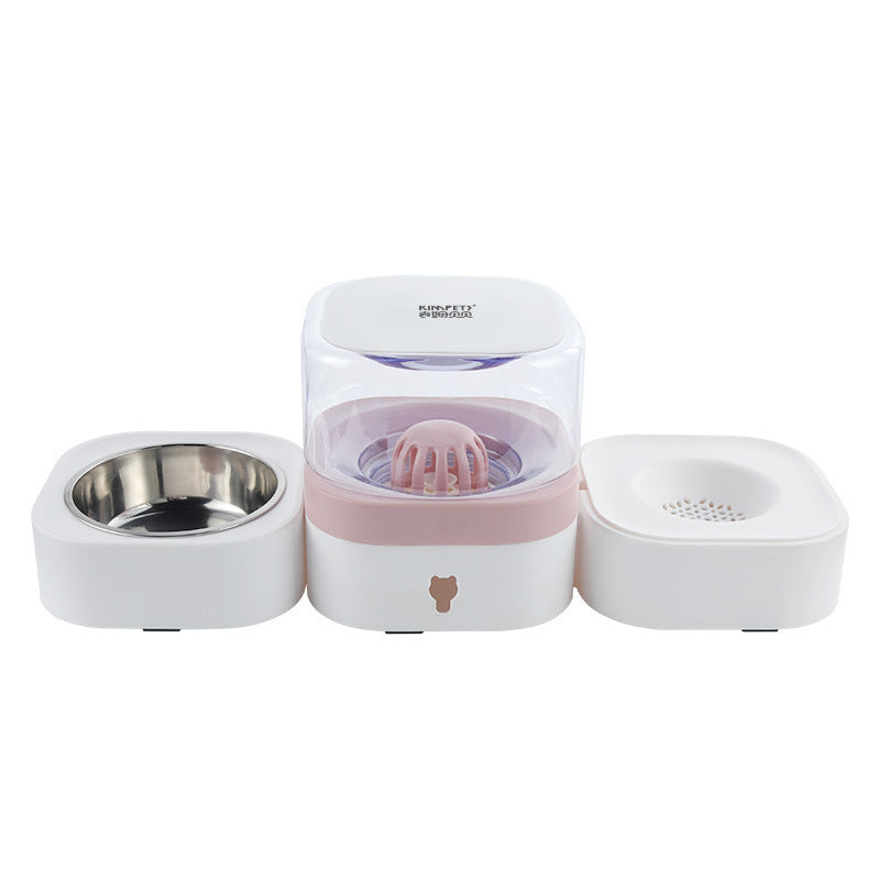 Cat and Pet Water Dispenser with Feeding Bowl