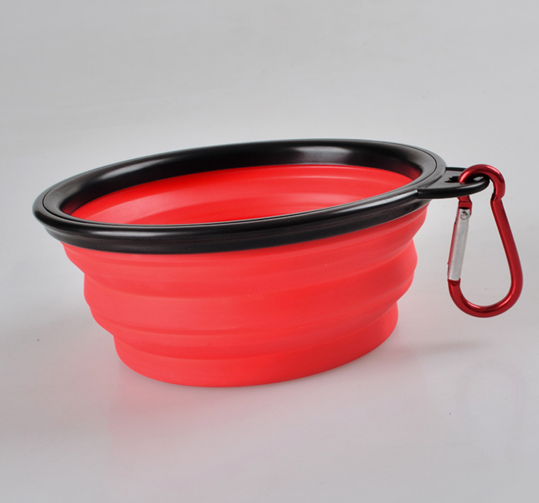 Folded silicone pet bowl