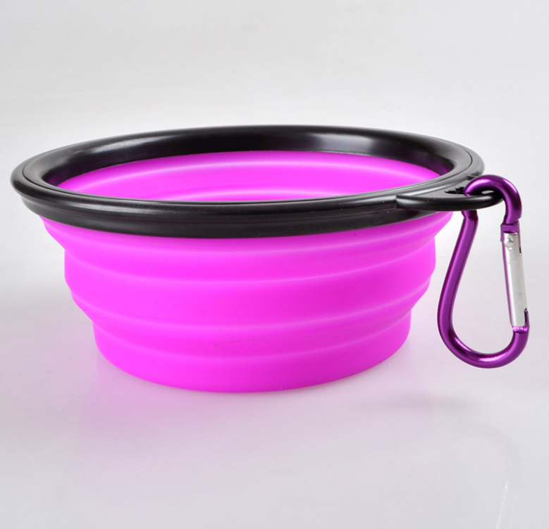 Folded silicone pet bowl