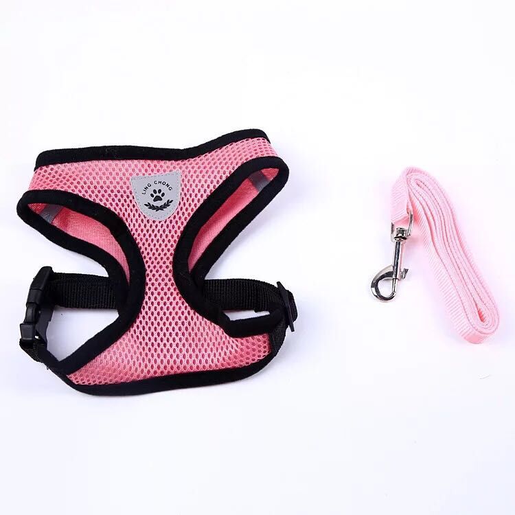 Pet chest strap harness and leash set