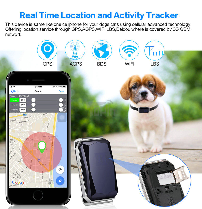 Pet Tracking Locator With GPS Tracker And Voice Monitoring