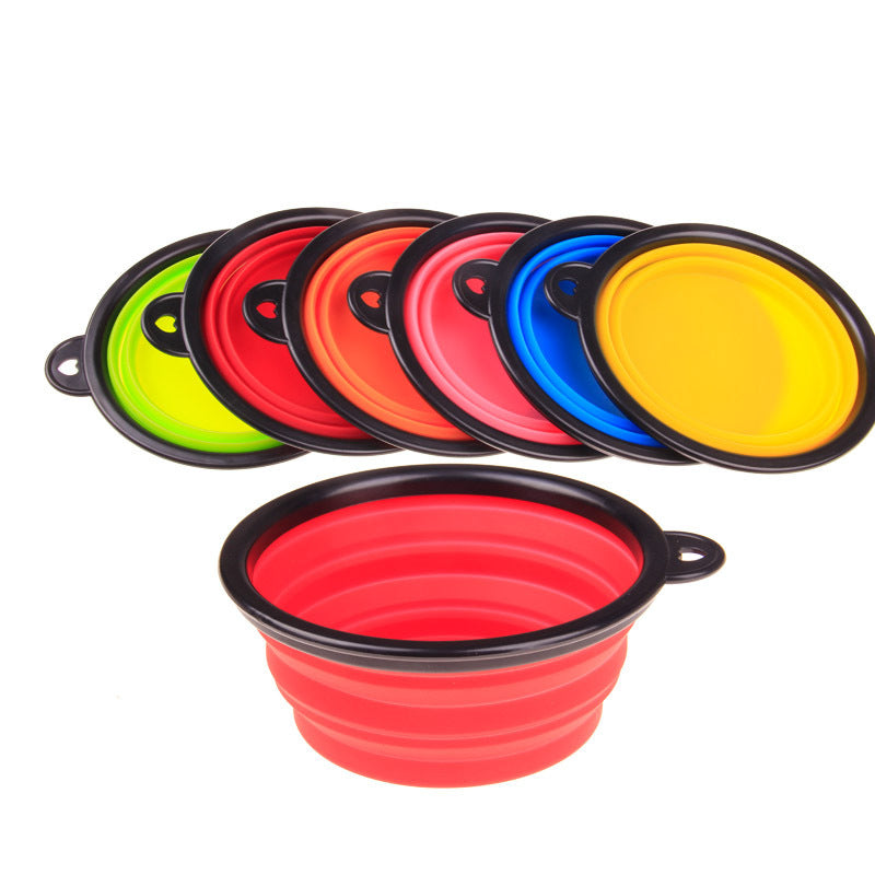 Folded silicone pet bowl