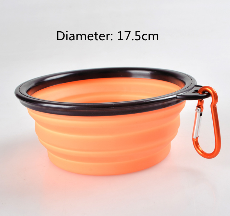Folded silicone pet bowl