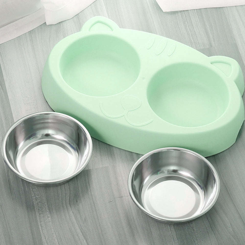 Pet Feeder Bowls With Non-Slip Resin Station For Dogs And Cats