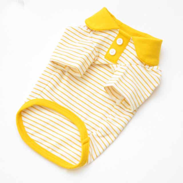 Color Striped Polo T-shirt For Pet Dog Cat