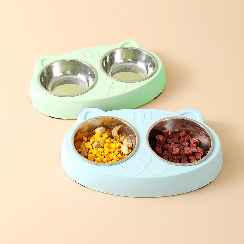 Pet Feeder Bowls With Non-Slip Resin Station For Dogs And Cats