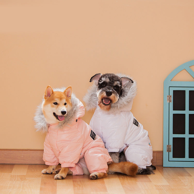 Pet dog fluffy hoodie thick clothes