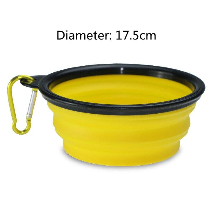 Folded silicone pet bowl