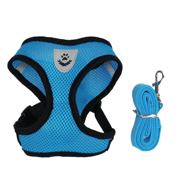 Pet chest strap harness and leash set