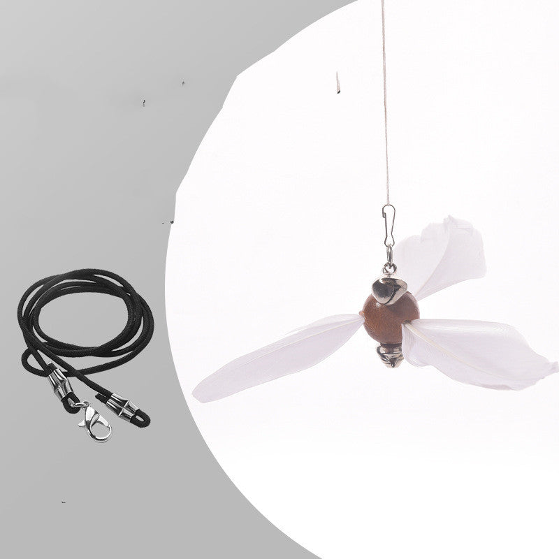 Cat Laser Tease Stick Toy with Feather Bell