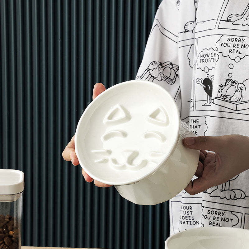 Elevated cat bowl feeder that protects spine