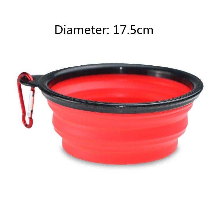 Folded silicone pet bowl
