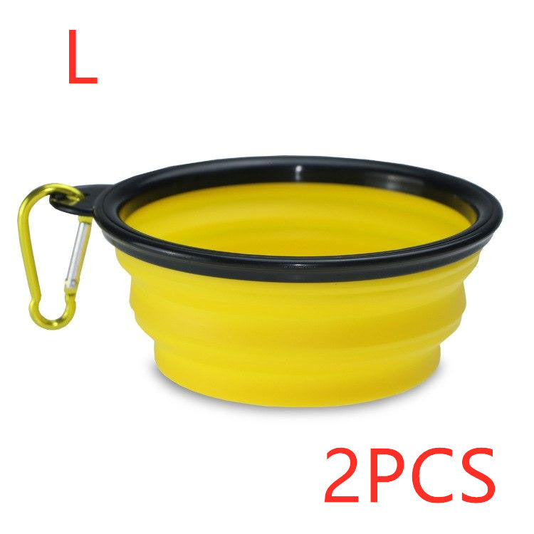 Folded silicone pet bowl