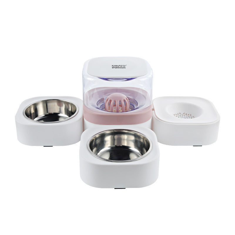 Cat and Pet Water Dispenser with Feeding Bowl