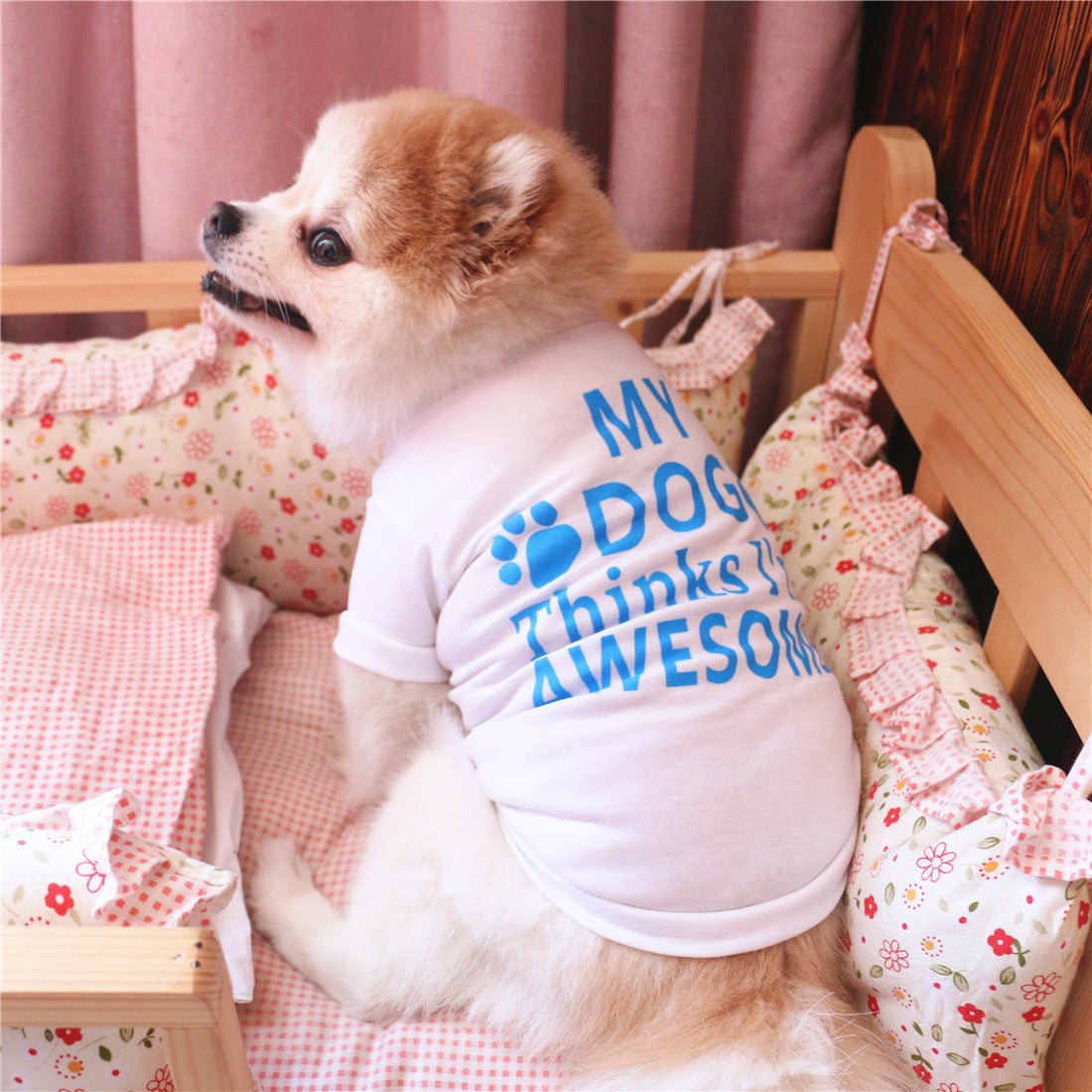 Summer I'm Awesome Printed Half Sleeves Tee shirts for Small Dogs