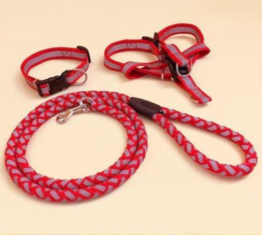 Pet Reflective Dog Leash With Collar Set