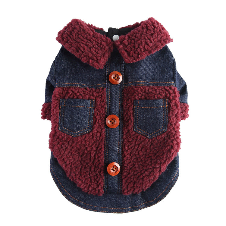 Winter Cotton Padded Clothes With Leash, Keep Pets Warm