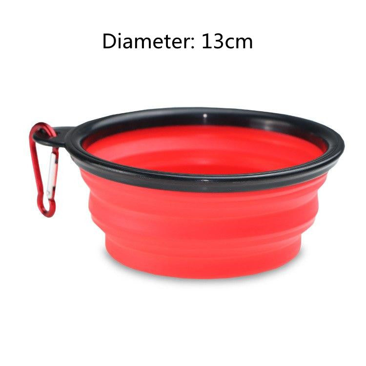 Folded silicone pet bowl