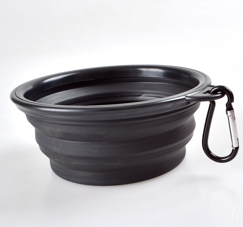 Folded silicone pet bowl