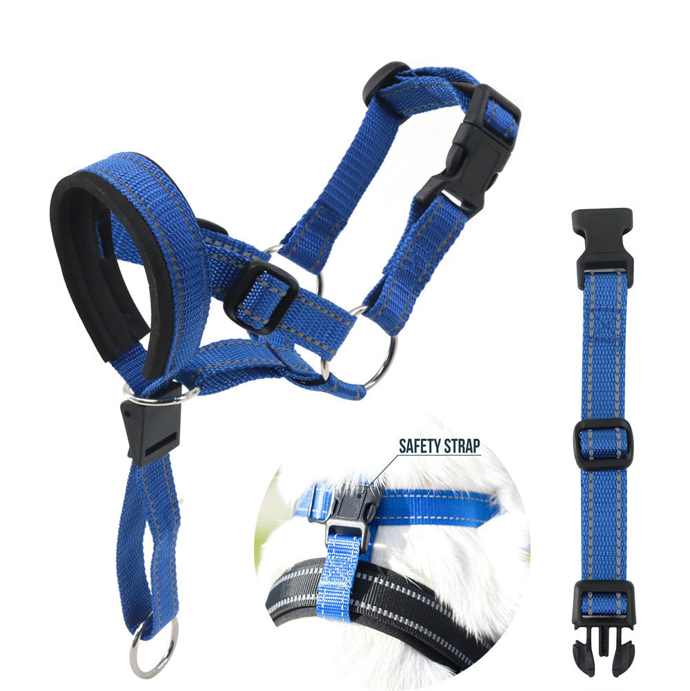Pet Dog Head Halter | Muzzle Rope With Safety Strap