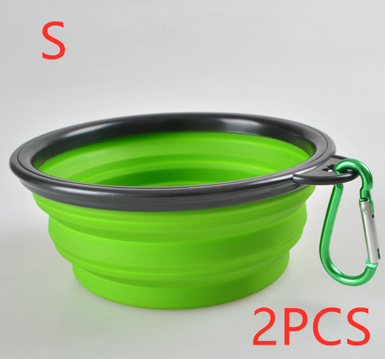 Folded silicone pet bowl