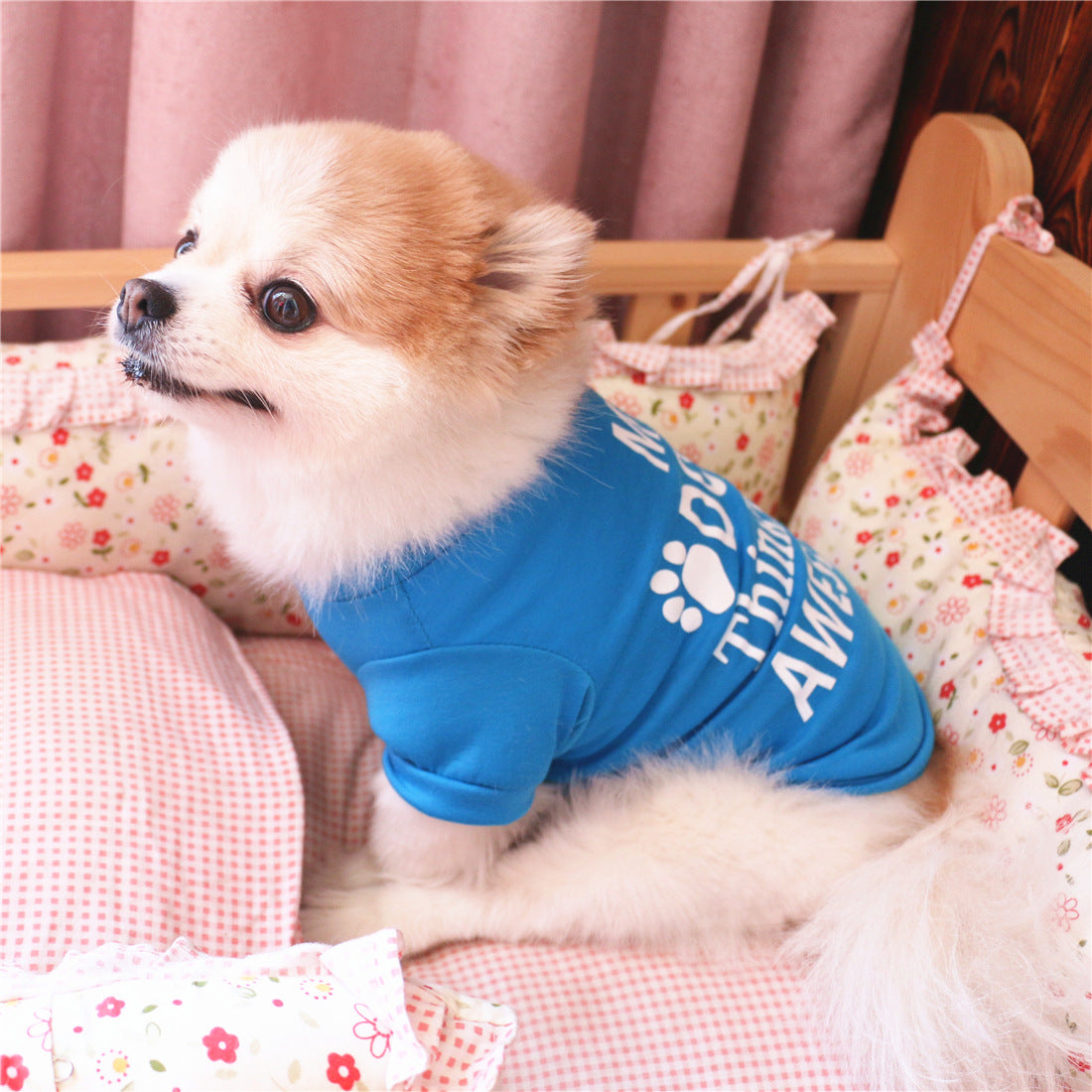 Summer I'm Awesome Printed Half Sleeves Tee shirts for Small Dogs