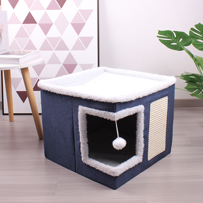 Foldable Cube Cat Nest