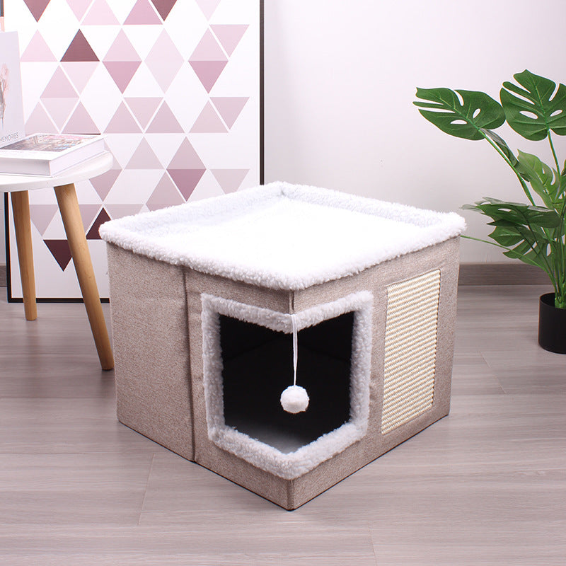 Foldable Cube Cat Nest
