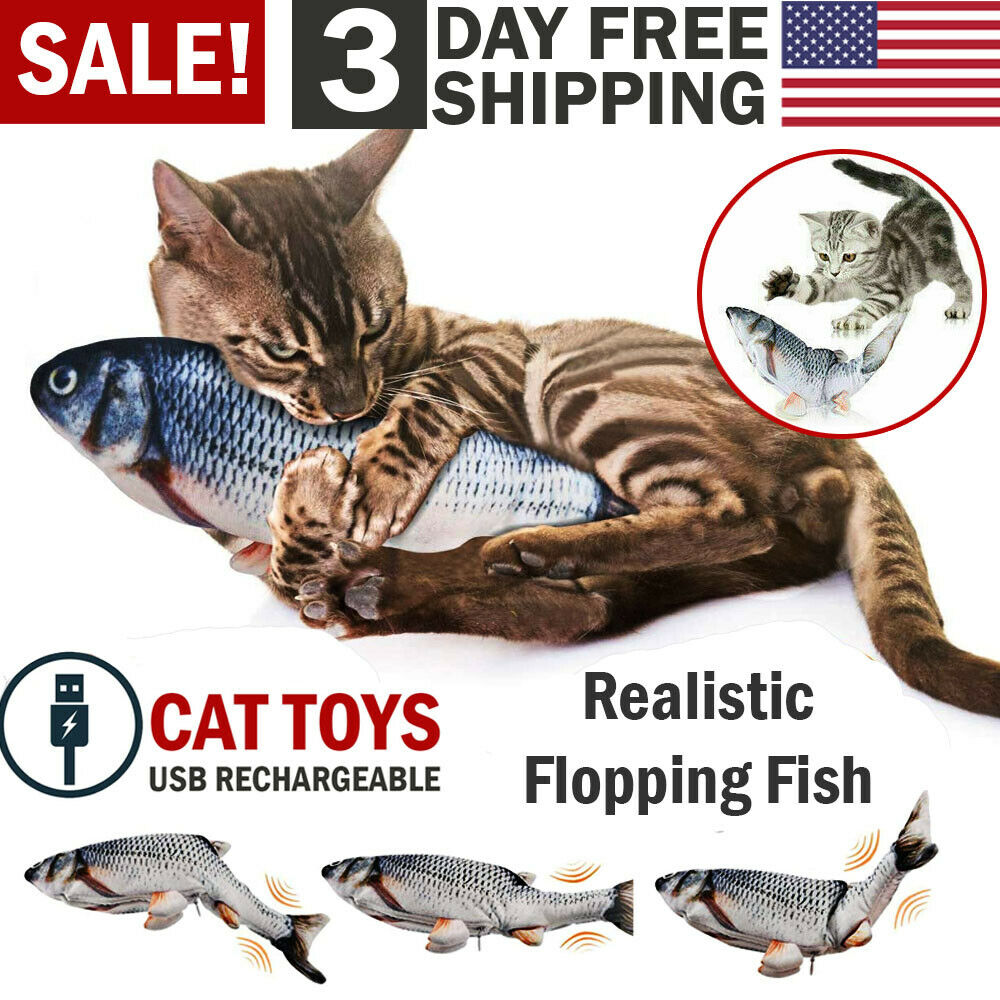 Electric Fish Jumping Dancing Realistic Cat Toy