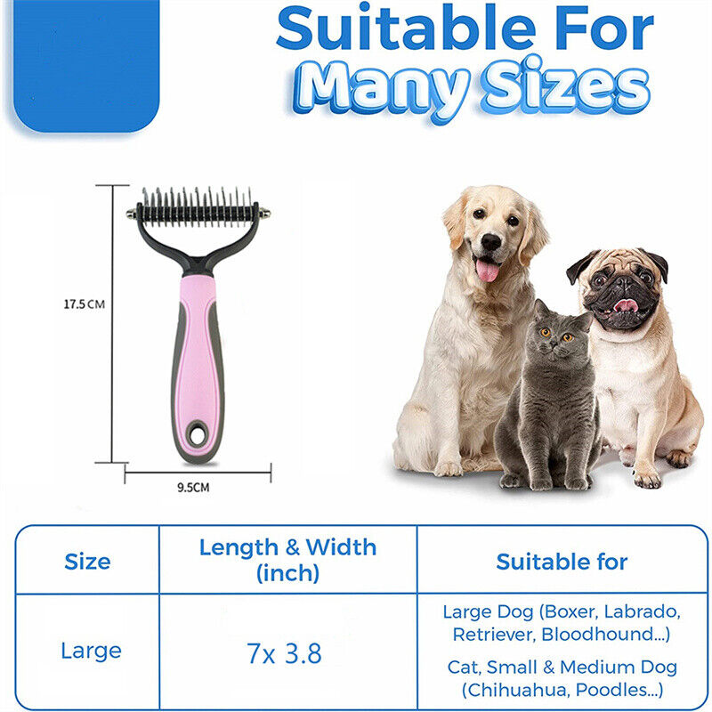 Pet double sided grooming brush comb