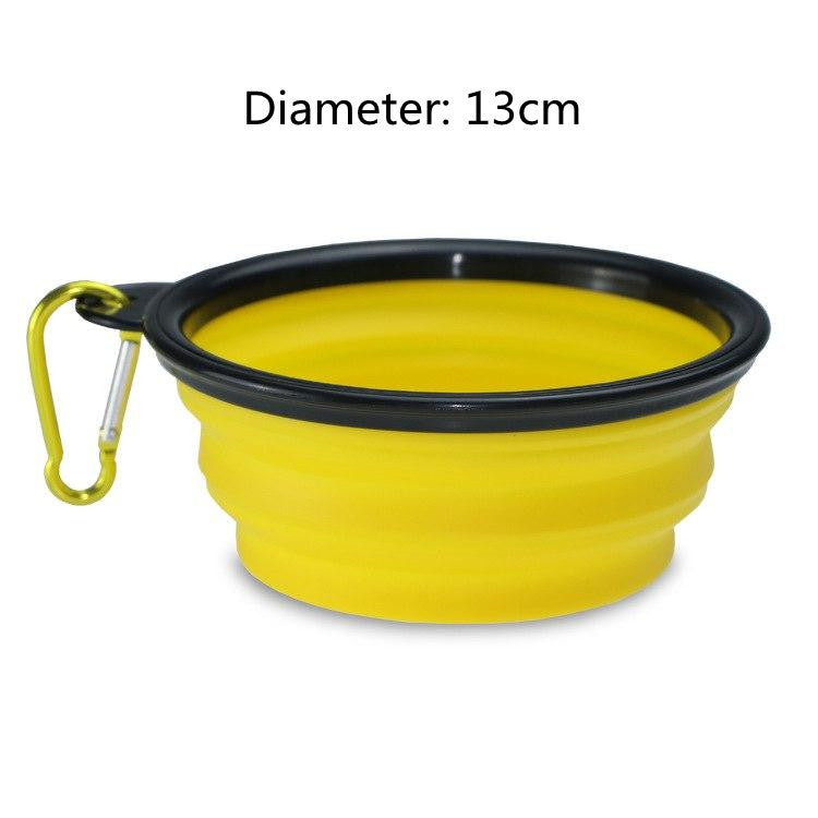 Folded silicone pet bowl