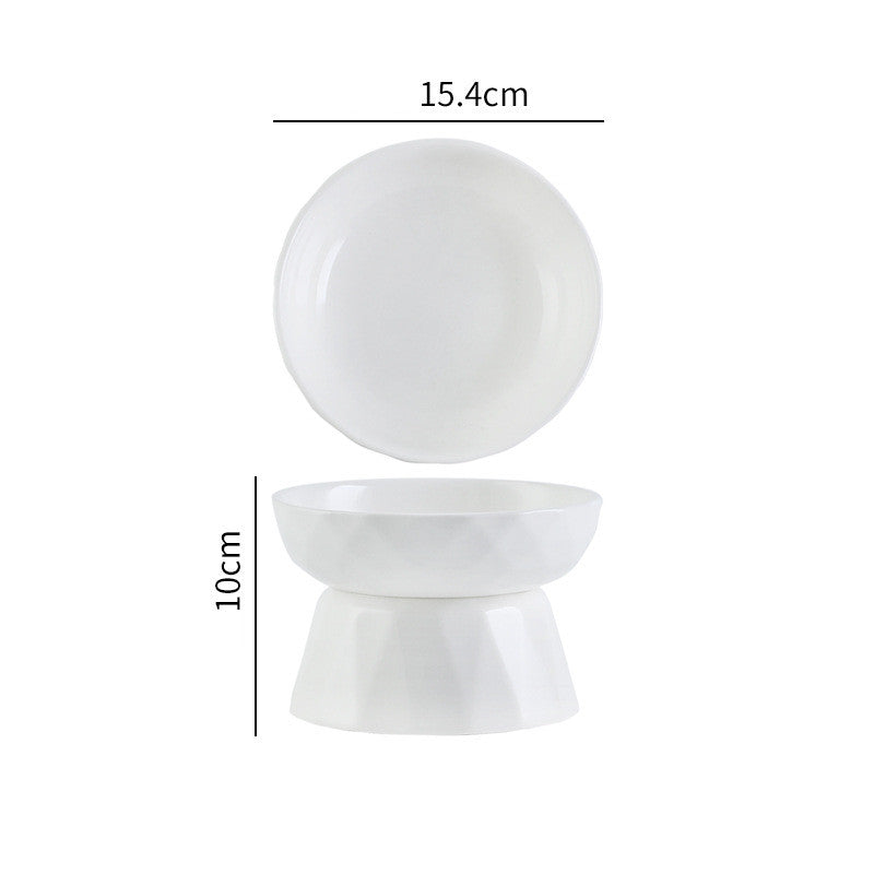 Elevated cat bowl feeder that protects spine