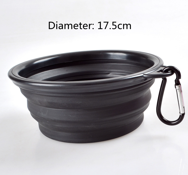 Folded silicone pet bowl