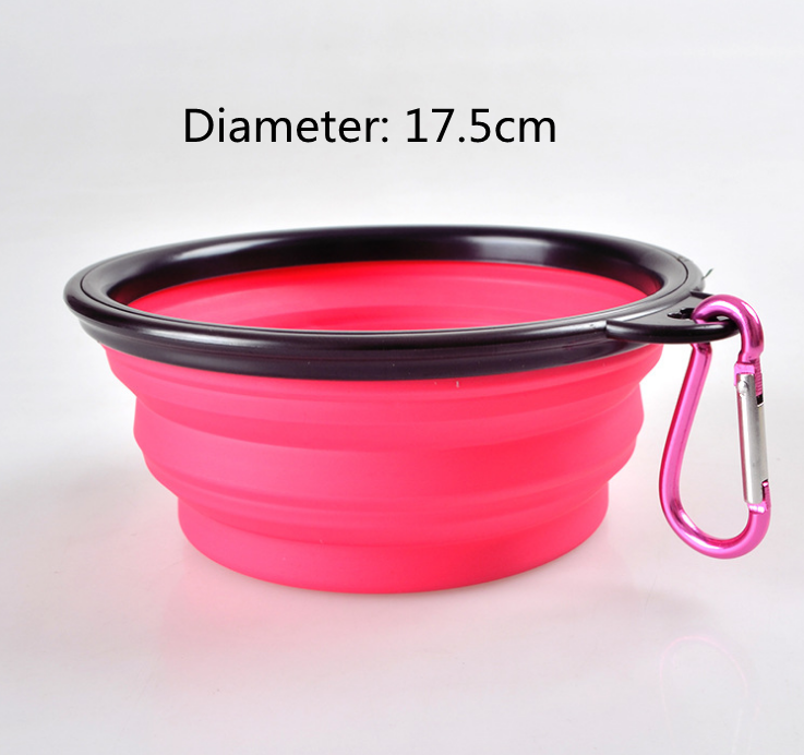 Folded silicone pet bowl