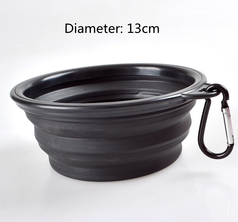 Folded silicone pet bowl