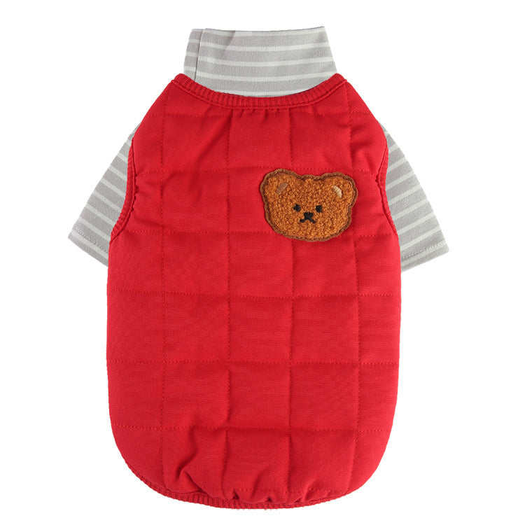 Winter Cotton Padded Clothes With Leash, Keep Pets Warm