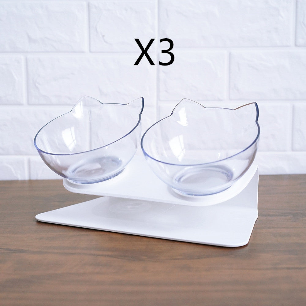 Non Slip Double Cat Bowl And Feeder With Raised Stand