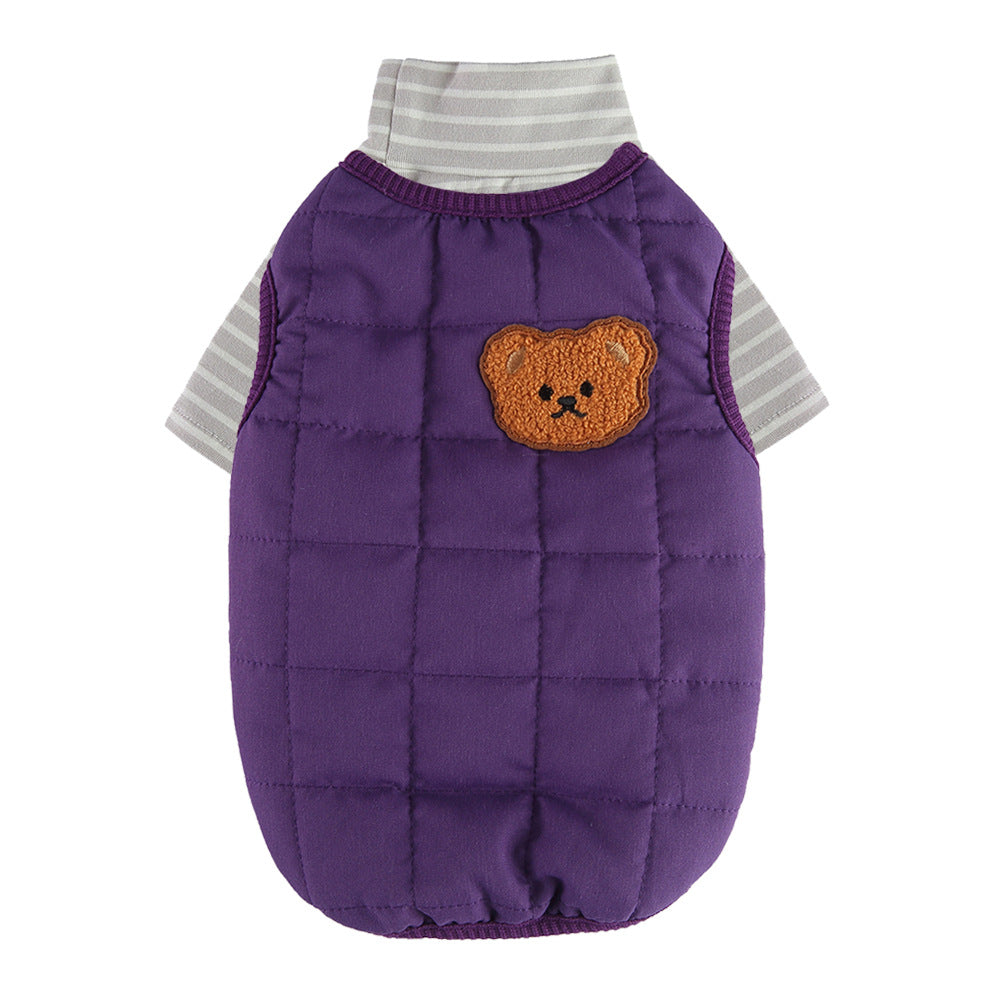Winter Cotton Padded Clothes With Leash, Keep Pets Warm