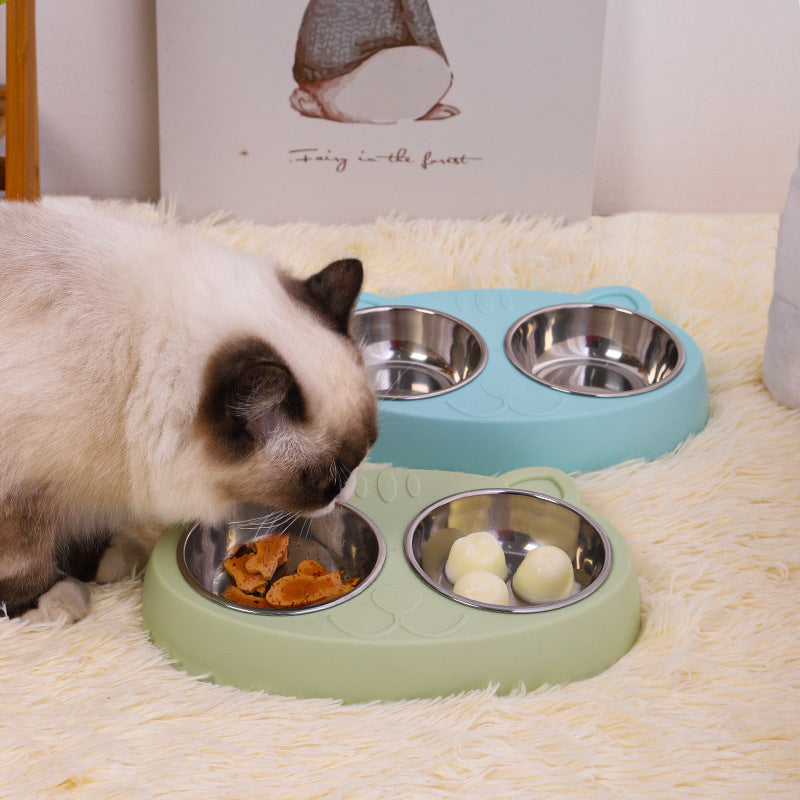 Pet Feeder Bowls With Non-Slip Resin Station For Dogs And Cats